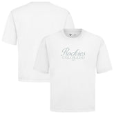 Colorado Rockies Levelwear Ethereal Oversized Luxe Signature Knit T-Shirt - White T-shirts