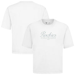 Colorado Rockies Levelwear Ethereal Oversized Luxe Signature Knit T-Shirt - White T-shirts