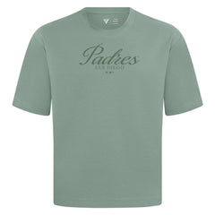 San Diego Padres Levelwear Ethereal Oversized Luxe Signature Knit T-Shirt - Green T-shirts