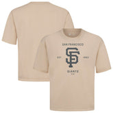 San Francisco Giants Levelwear Crossway Oversized Luxe Signature Knit T-Shirt - Khaki T-shirts