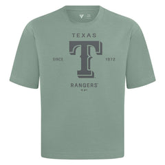 Texas Rangers Levelwear Crossway Oversized Luxe Signature Knit T-Shirt - Green T-shirts