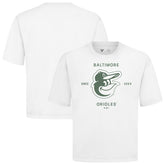 Baltimore Orioles Levelwear Crossway Oversized Luxe Signature Knit T-Shirt - White T-shirts