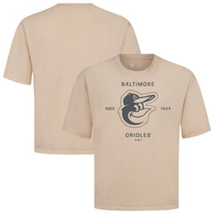 Baltimore Orioles Levelwear Crossway Oversized Luxe Signature Knit T-Shirt - Khaki T-shirts