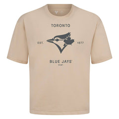 Toronto Blue Jays Levelwear Crossway Oversized Luxe Signature Knit T-Shirt - Khaki T-shirts