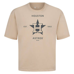Houston Astros Levelwear Crossway Oversized Luxe Signature Knit T-Shirt - Khaki T-shirts