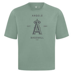 Los Angeles Angels Levelwear Crossway Oversized Luxe Signature Knit T-Shirt - Green T-shirts