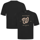 Washington Nationals Levelwear Crossway Oversized Luxe Signature Knit T-Shirt - Black T-shirts