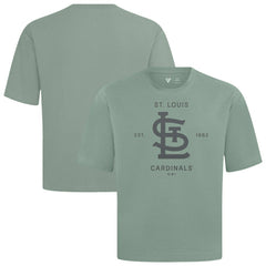 St. Louis Cardinals Levelwear Crossway Oversized Luxe Signature Knit T-Shirt - Green T-shirts