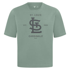 St. Louis Cardinals Levelwear Crossway Oversized Luxe Signature Knit T-Shirt - Green T-shirts