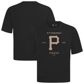 Pittsburgh Pirates Levelwear Crossway Oversized Luxe Signature Knit T-Shirt - Black T-shirts
