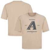 Arizona Diamondbacks Levelwear Crossway Oversized Luxe Signature Knit T-Shirt - Khaki T-shirts