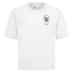 San Diego Padres Levelwear Signet Oversized Luxe Signature Knit T-Shirt - White T-shirts
