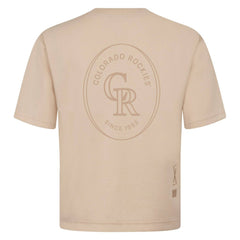 Colorado Rockies Levelwear Signet Oversized Luxe Signature Knit T-Shirt - Khaki T-shirts