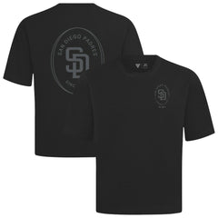 San Diego Padres Levelwear Signet Oversized Luxe Signature Knit T-Shirt - Black T-shirts
