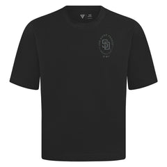 San Diego Padres Levelwear Signet Oversized Luxe Signature Knit T-Shirt - Black T-shirts