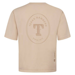 Texas Rangers Levelwear Signet Oversized Luxe Signature Knit T-Shirt - Khaki T-shirts