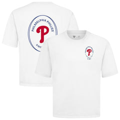Philadelphia Phillies Levelwear Signet Oversized Luxe Signature Knit T-Shirt - White T-shirts