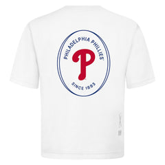 Philadelphia Phillies Levelwear Signet Oversized Luxe Signature Knit T-Shirt - White T-shirts