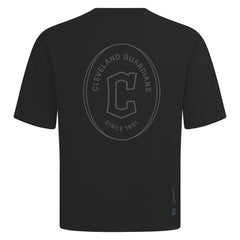Cleveland Guardians Levelwear Signet Oversized Luxe Signature Knit T-Shirt - Black T-shirts
