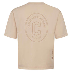 Cleveland Guardians Levelwear Signet Oversized Luxe Signature Knit T-Shirt - Khaki T-shirts