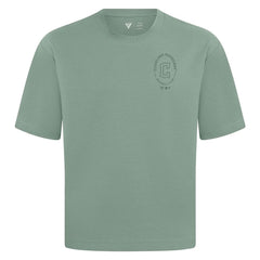 Cleveland Guardians Levelwear Signet Oversized Luxe Signature Knit T-Shirt - Green T-shirts