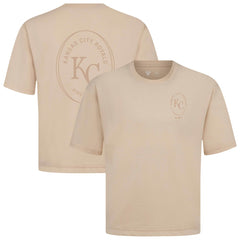 Kansas City Royals Levelwear Signet Oversized Luxe Signature Knit T-Shirt - Khaki T-shirts
