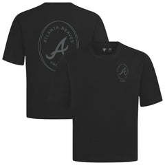 Atlanta Braves Levelwear Register Oversized Luxe Signature Knit T-Shirt - Black T-shirts