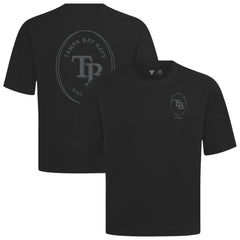 Tampa Bay Rays Levelwear Register Oversized Luxe Signature Knit T-Shirt - Black T-shirts