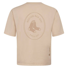 Boston Red Sox Levelwear Register Oversized Luxe Signature Knit T-Shirt - Khaki T-shirts