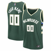 Milwaukee Bucks Youth Fast Break Custom Replica Jersey Green Icon Edition - Fanatics