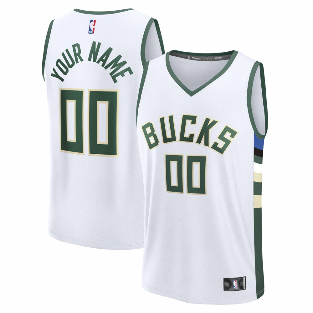 Milwaukee Bucks Fast Break Custom Jersey Association Edition White - Fanatics outlet