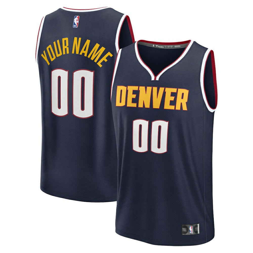 Denver Nuggets Youth Fast Break Custom Replica Jersey Navy Icon Edition - Fanatics outlet