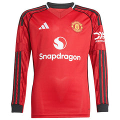 Manchester United Youth Home 2025/26 Replica Long Sleeve Jersey Red - Adidas cheap