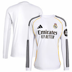 Real Madrid 2025/26 Home Replica Long Sleeve Jersey White - Adidas