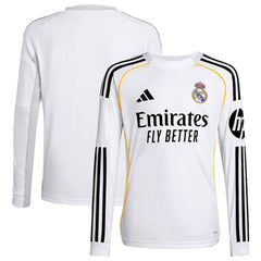 Real Madrid Youth 2025/26 Home Replica Long Sleeve Jersey White - Adidas on sale