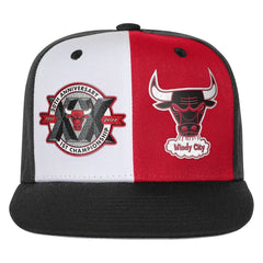 Chicago Bulls Youth 20th Anniversary Duo Front Snapback Hat Black - Mitchell & Ness