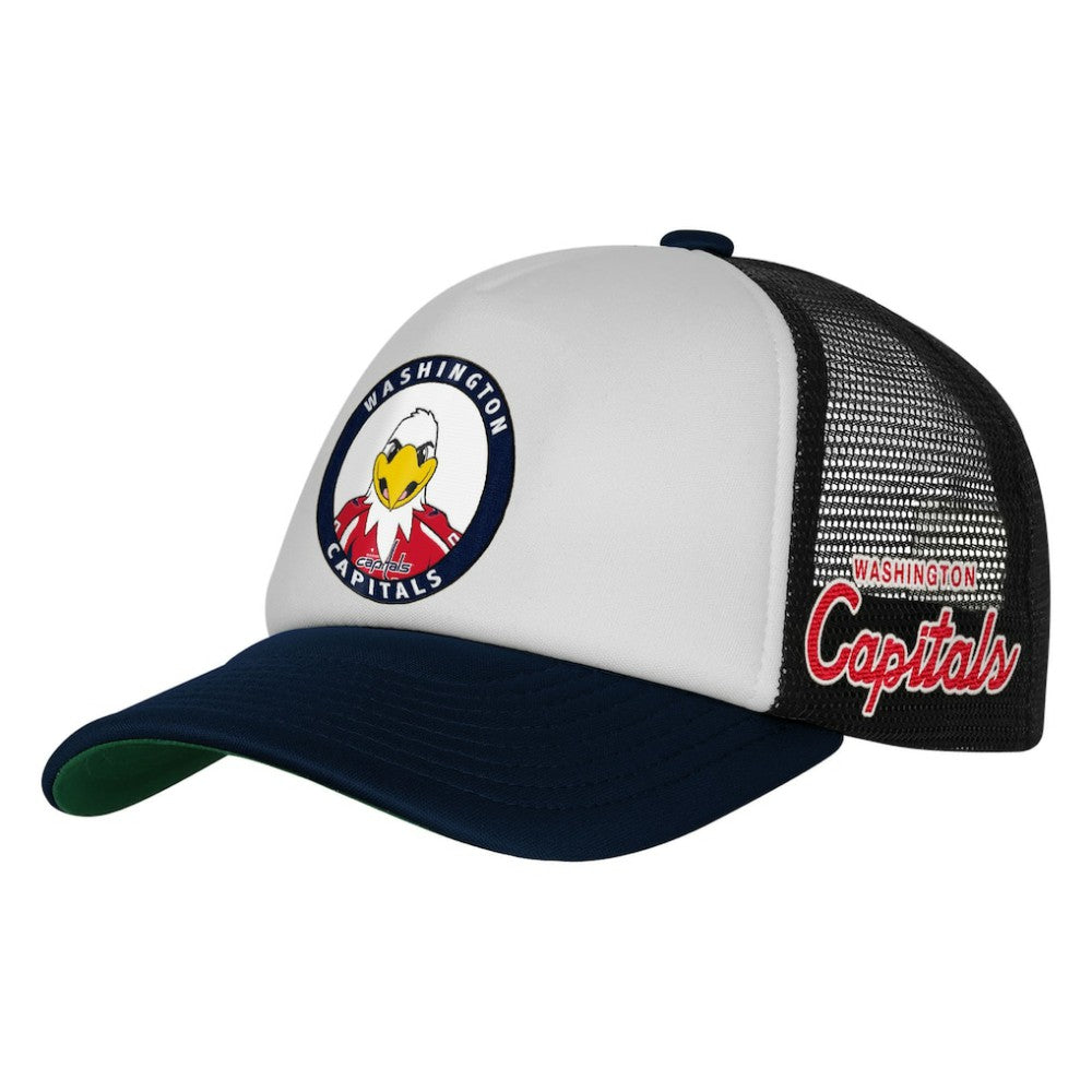 Washington Capitals Mitchell & Ness Youth Mascot Adjustable Trucker Hat - White | US 203109685