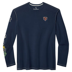 Chicago Bears Oasis Endzone Lux Long Sleeve T-Shirt - Navy T-shirts