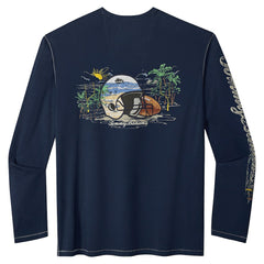 Chicago Bears Oasis Endzone Lux Long Sleeve T-Shirt - Navy T-shirts