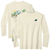 Carolina Panthers Oasis Endzone Lux Long Sleeve T-Shirt - Cream T-shirts