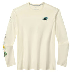 Carolina Panthers Oasis Endzone Lux Long Sleeve T-Shirt - Cream T-shirts