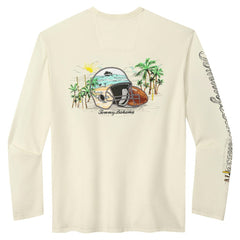 Carolina Panthers Oasis Endzone Lux Long Sleeve T-Shirt - Cream T-shirts