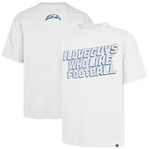 Los Angeles Chargers '47 Unisex I Love Guys Who Like Football Foundation T-Shirt - White T-shirts