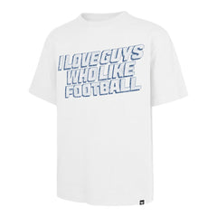 Los Angeles Chargers '47 Unisex I Love Guys Who Like Football Foundation T-Shirt - White T-shirts