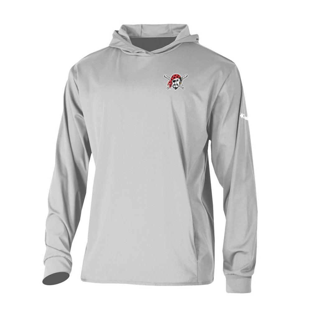 Pittsburgh Pirates Columbia Long Drive Pullover Hoodie - Gray Hoodies