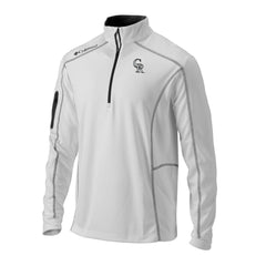 Colorado Rockies Columbia Omni-Wick Shotgun Quarter-Zip Pullover - White Pullover