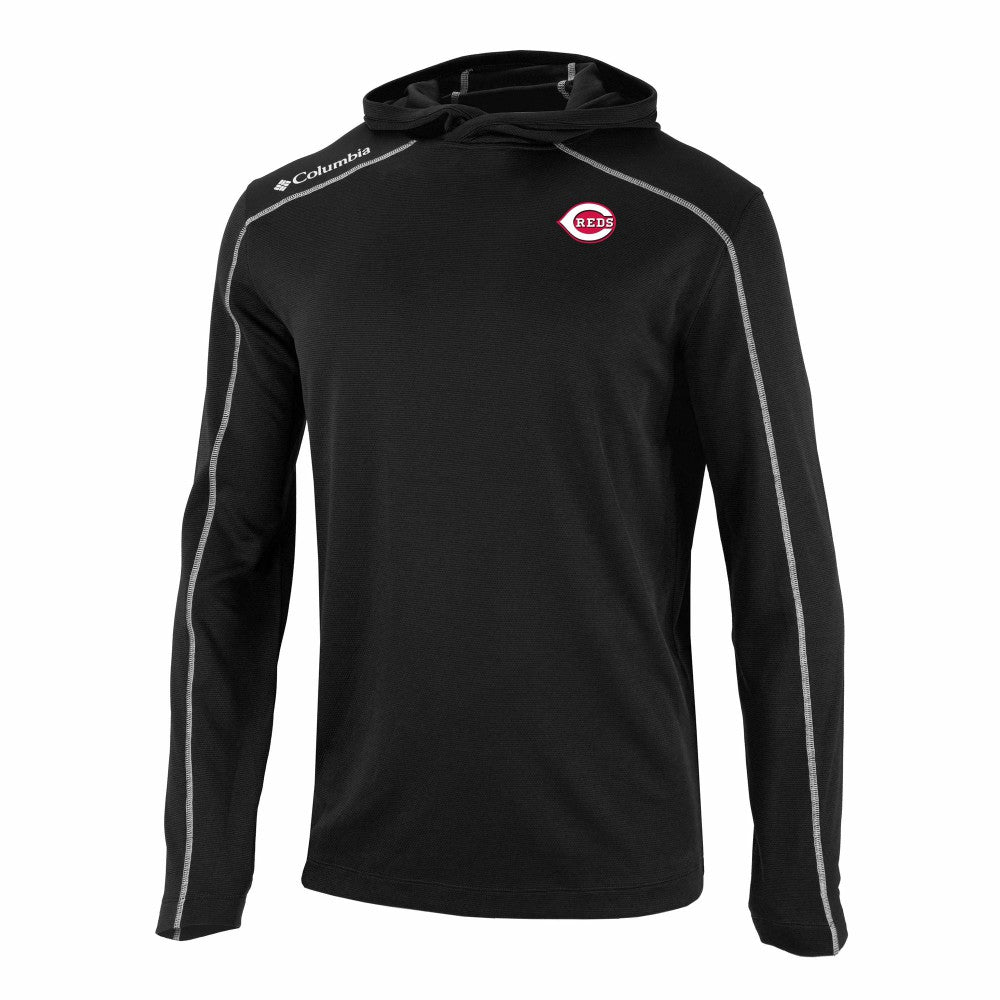 Cincinnati Reds Columbia Omni-Wick Shotgun Pullover Hoodie - Black Hoodies