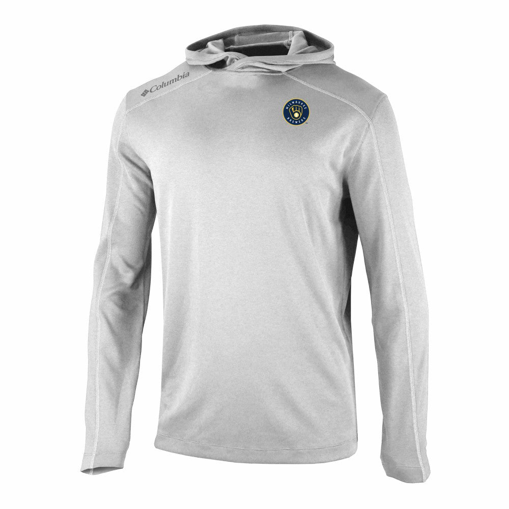 Milwaukee Brewers Columbia Omni-Wick Shotgun Pullover Hoodie - Gray Hoodies