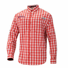 Los Angeles Angels Columbia Super Tamiami Omni-Shade Long Sleeve Button-Down Shirt - Red