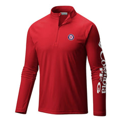 Washington Nationals Columbia Terminal Tackle Omni-Wick Raglan Quarter-Zip Pullover - Red Pullover